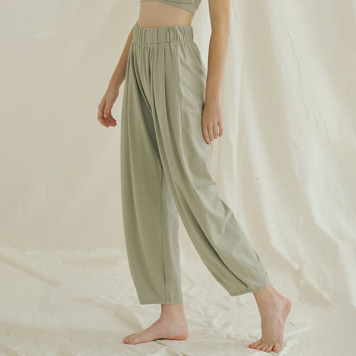 Pantalones harén Leica holgados, informales, transpirables y con bolsillos para mujer de Buddha Stones - image 13