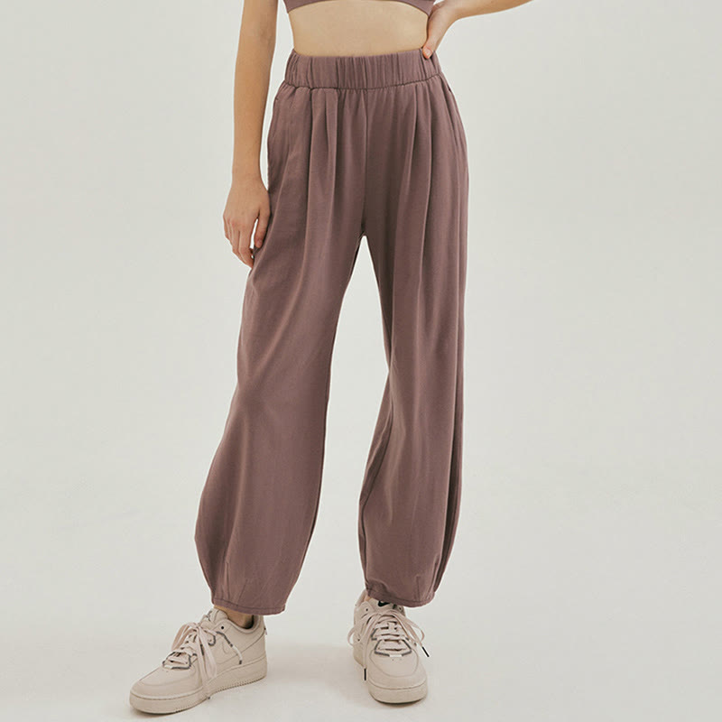 Pantalones harén Leica holgados, informales, transpirables y con bolsillos para mujer de Buddha Stones - Marrón rosado - US4，UK/AU8，EU36 (L) - image 20