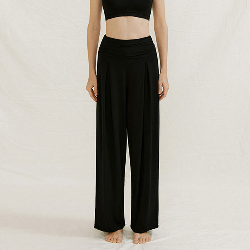 Pantalones de pierna ancha Leica para mujer, holgados, de talle alto y estilo casual con Buddha Stones - Negro - US6, UK/AU10, EU38 (L) - image 16