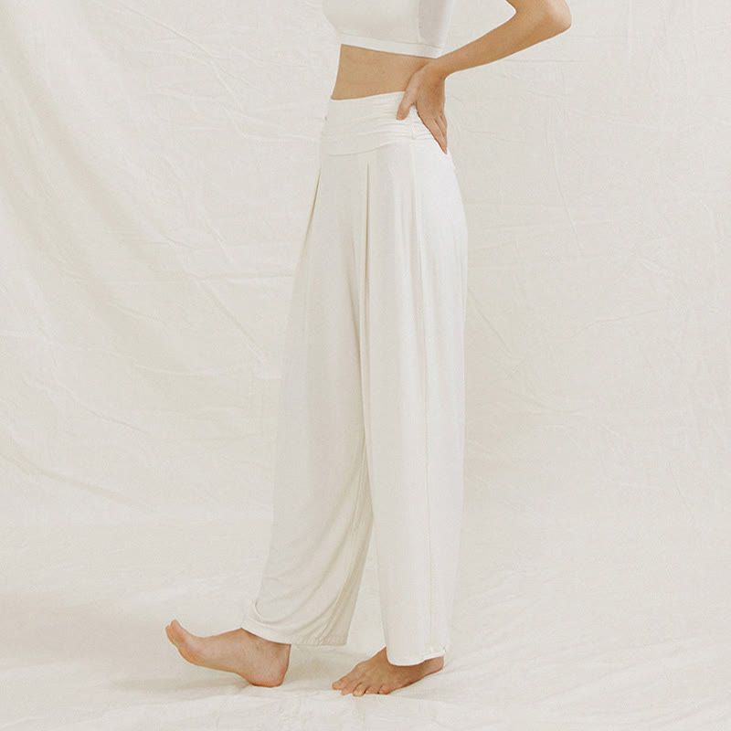 Pantalones de pierna ancha Leica para mujer, holgados, de talle alto y estilo casual con Buddha Stones - image 14