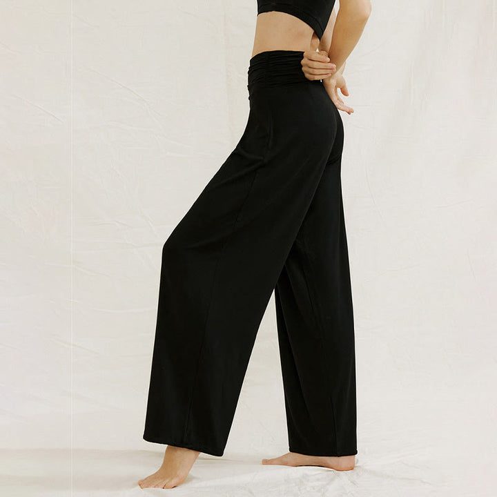 Pantalones de pierna ancha Leica para mujer, holgados, de talle alto y estilo casual con Buddha Stones - image 18