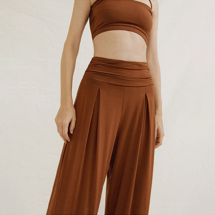 Pantalones de pierna ancha Leica para mujer, holgados, de talle alto y estilo casual con Buddha Stones - image 6