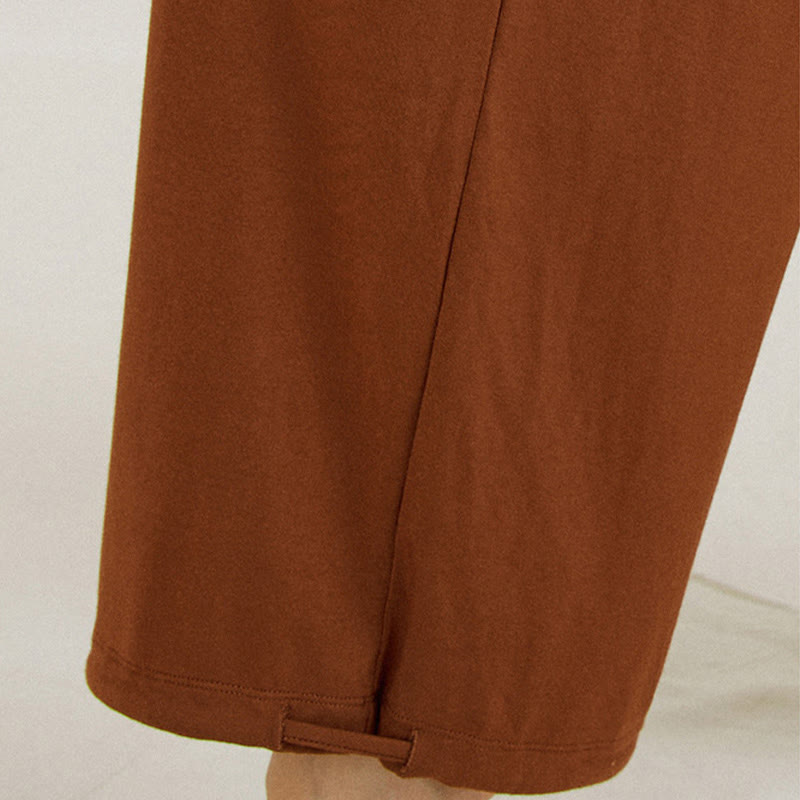 Pantalones de pierna ancha Leica para mujer, holgados, de talle alto y estilo casual con Buddha Stones - image 9