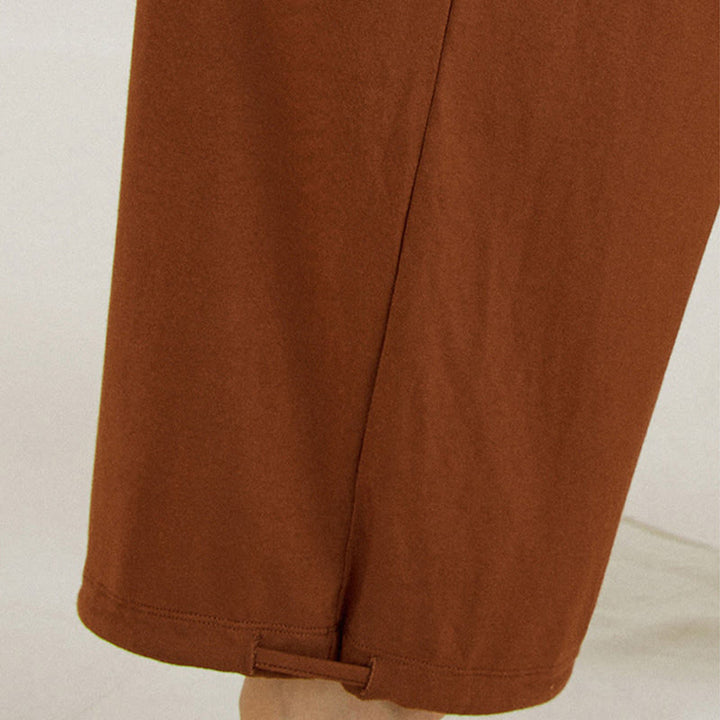 Pantalones de pierna ancha Leica para mujer, holgados, de talle alto y estilo casual con Buddha Stones - image 9