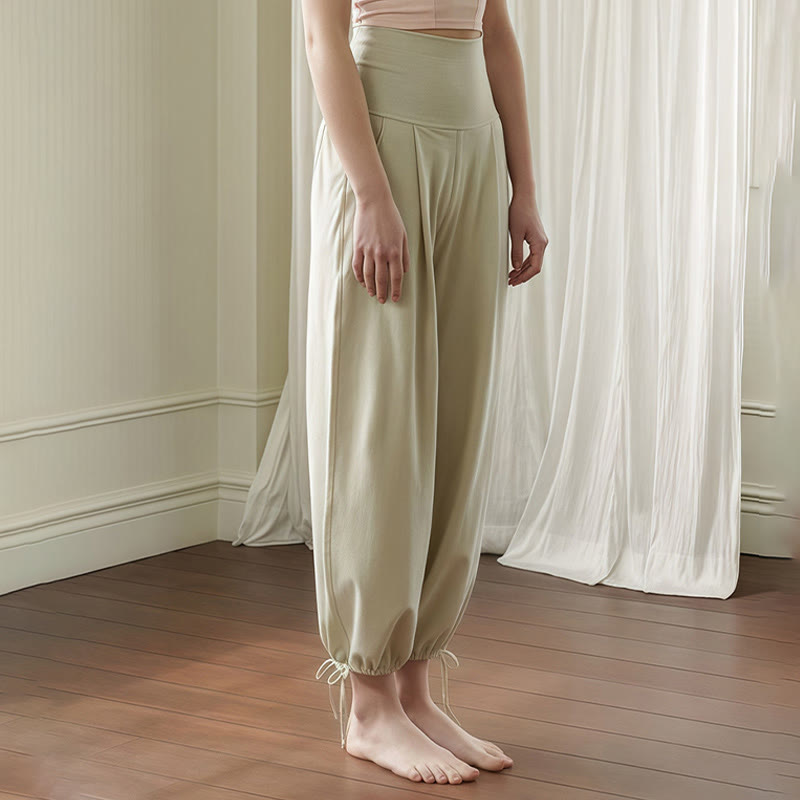 Pantalones Leica para mujer con bolsillos y dobladillo con cordón y estilo casual de Buddha Stones - image 16