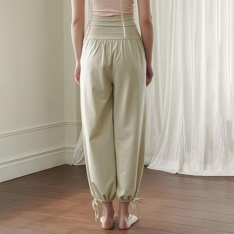 Pantalones Leica para mujer con bolsillos y dobladillo con cordón y estilo casual de Buddha Stones - image 14