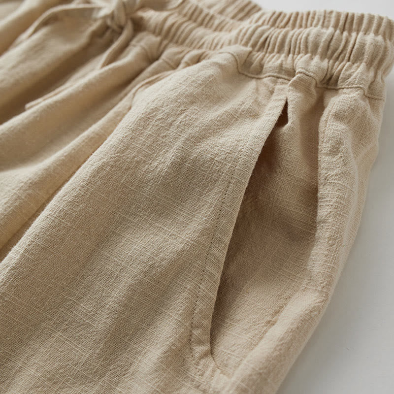 Pantalones anchos de pierna recta, holgados, informales, de algodón ramio, para mujer, con bolsillos, de Buddha Stones - image 25