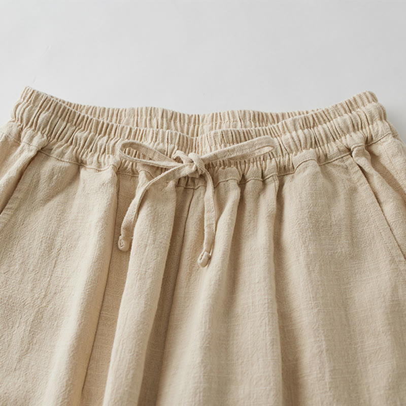 Pantalones anchos de pierna recta, holgados, informales, de algodón ramio, para mujer, con bolsillos, de Buddha Stones - image 26