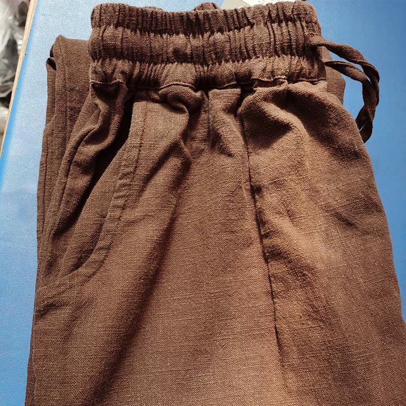 Pantalones anchos de pierna recta, holgados, informales, de algodón ramio, para mujer, con bolsillos, de Buddha Stones - Perú - US6, UK/AU10, EU38 (L) - image 16