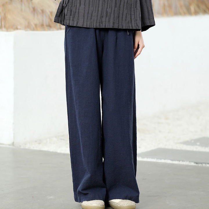 Pantalones anchos de pierna recta, holgados, informales, de algodón ramio, para mujer, con bolsillos, de Buddha Stones - image 20