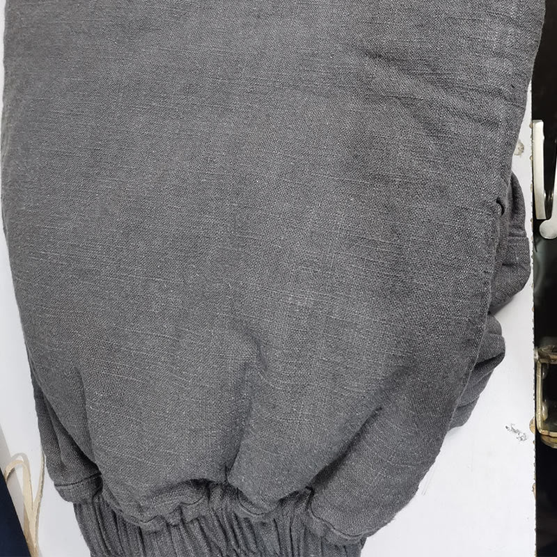 Pantalones anchos de pierna recta, holgados, informales, de algodón ramio, para mujer, con bolsillos, de Buddha Stones - Gris pizarra - US6, UK/AU10, EU38 (L) - image 7