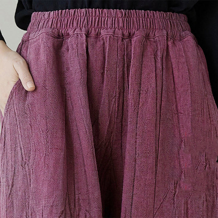 Pantalones de mujer de ramio desgastados, lisos, holgados y casuales con diseño tie-dye y bolsillos de Buddha Stones - image 5