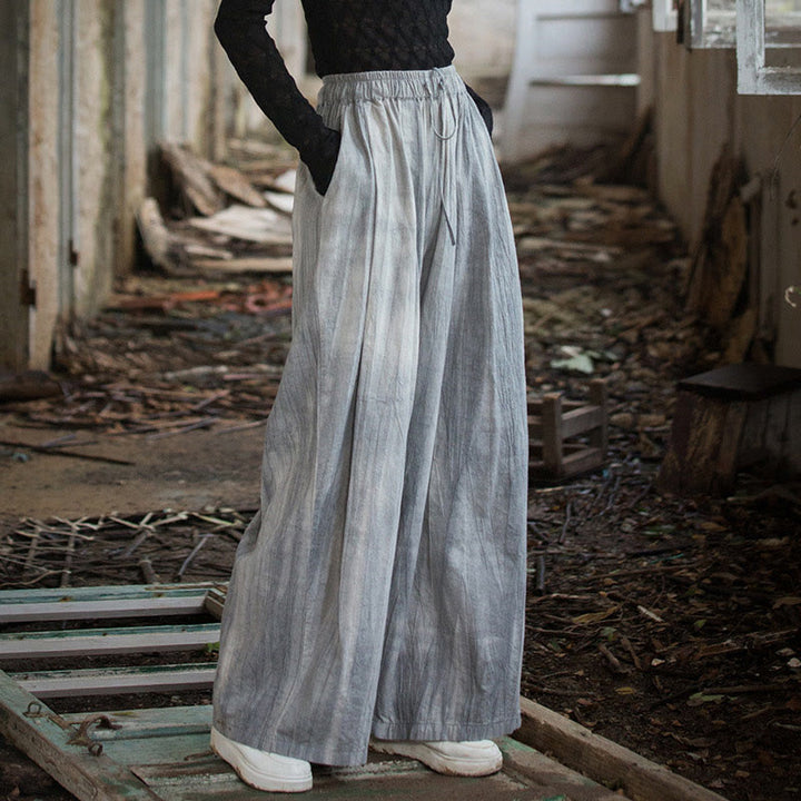 Pantalones Buddha Stones de algodón ramio para mujer, informales, lisos, sueltos, hechos a mano, con efecto tie-dye y bolsillos - image 6