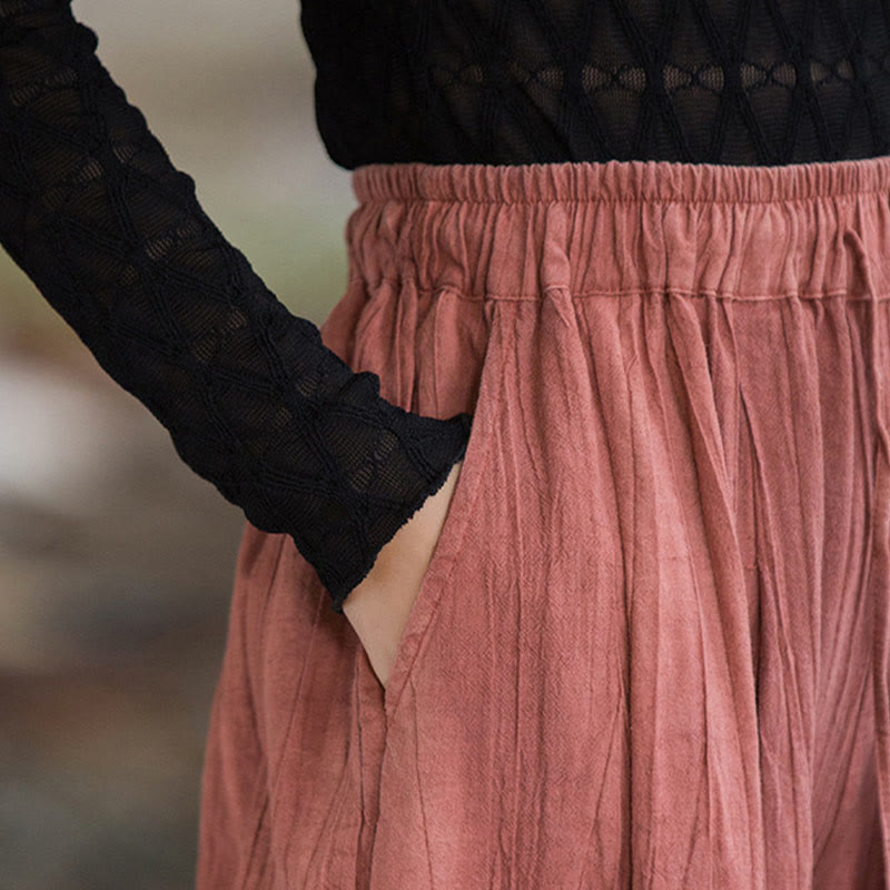 Pantalones Buddha Stones de algodón ramio para mujer, informales, lisos, sueltos, hechos a mano, con efecto tie-dye y bolsillos - image 14