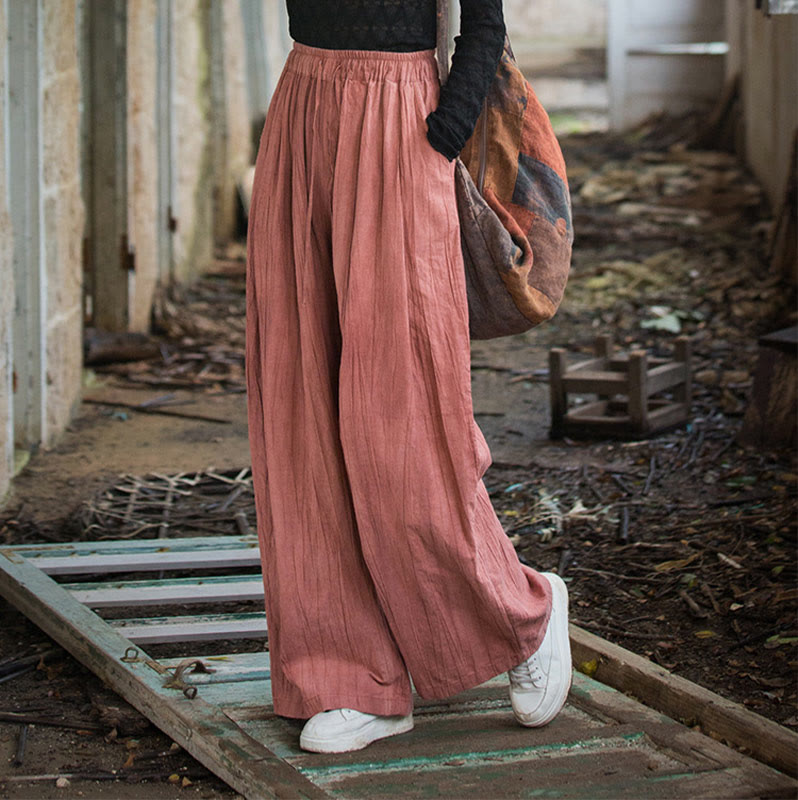 Pantalones Buddha Stones de algodón ramio para mujer, informales, lisos, sueltos, hechos a mano, con efecto tie-dye y bolsillos - image 13