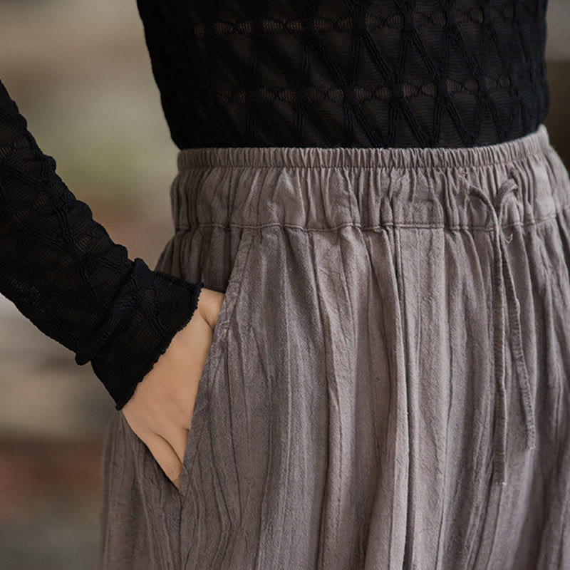 Pantalones Buddha Stones de algodón ramio para mujer, informales, lisos, sueltos, hechos a mano, con efecto tie-dye y bolsillos - image 27