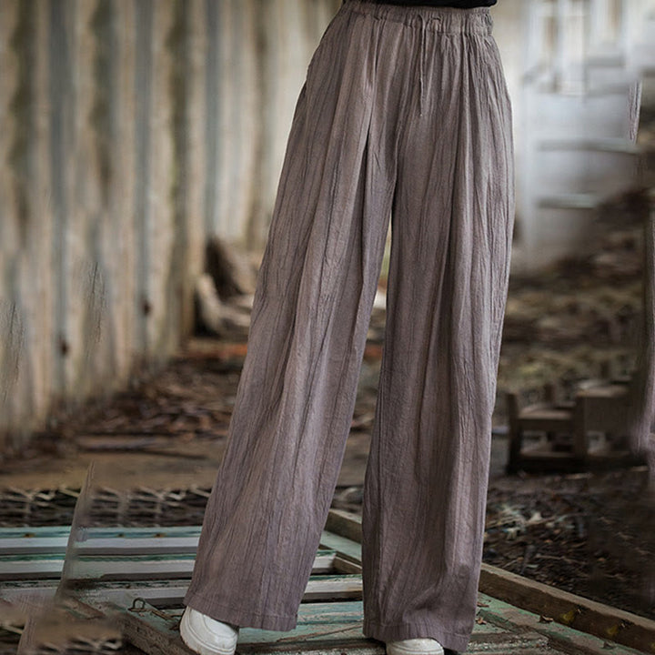 Pantalones Buddha Stones de algodón ramio para mujer, informales, lisos, sueltos, hechos a mano, con efecto tie-dye y bolsillos - image 22