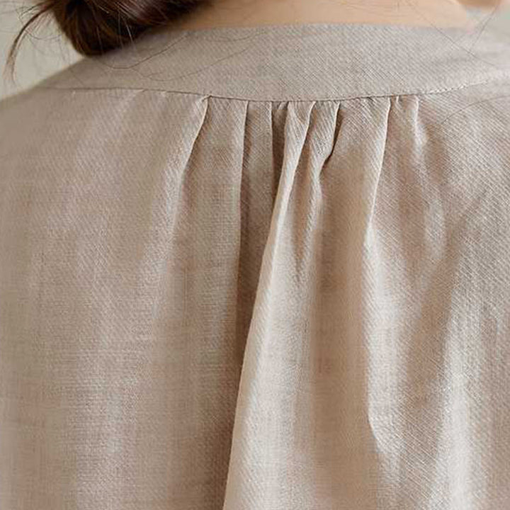 Conjunto de 2 piezas de camisa y pantalones con bordado de flores de algodón y piedras de Buddha Stones para meditación, tai chi y zen para mujer - image 22