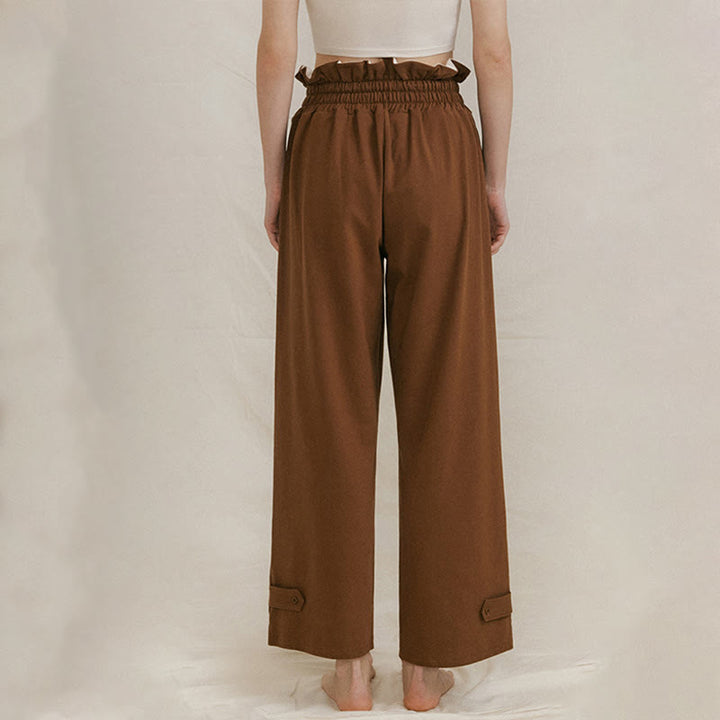 Pantalones holgados de licra con hebillas informales y bolsillos para mujer con Buddha Stones - image 1