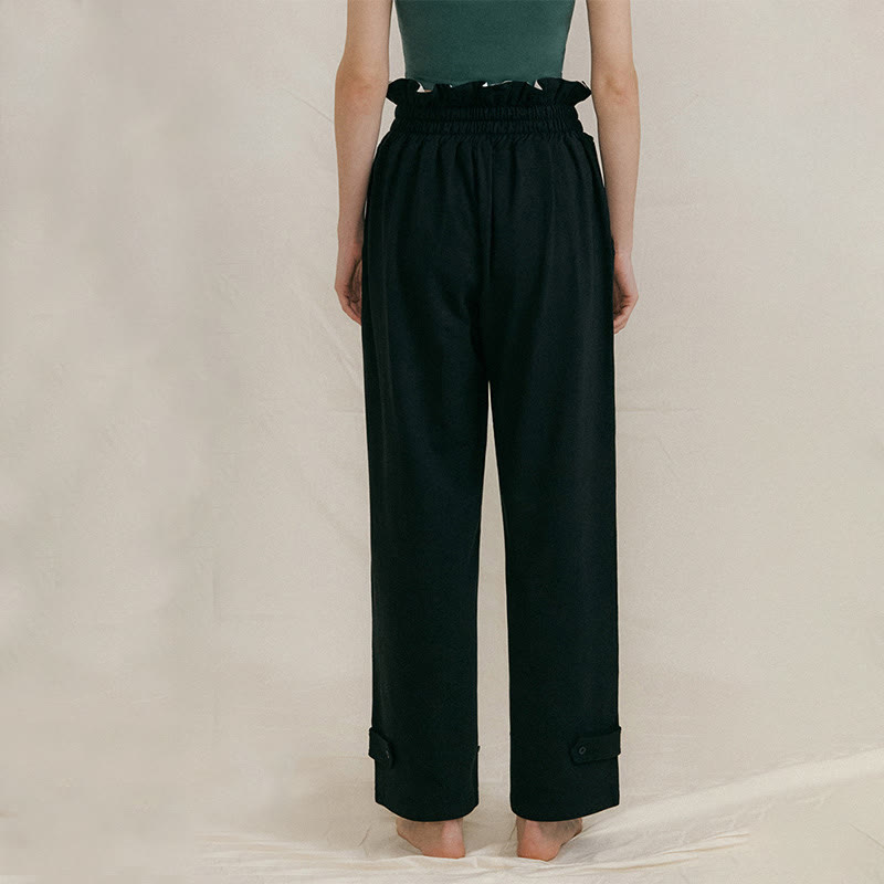 Pantalones holgados de licra con hebillas informales y bolsillos para mujer con Buddha Stones - image 11