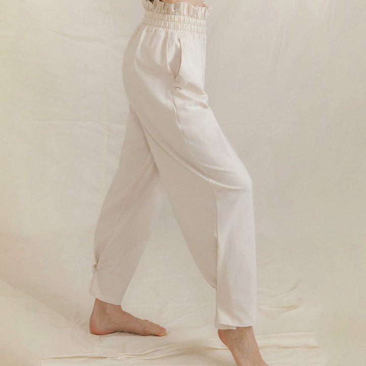 Pantalones holgados de licra con hebillas informales y bolsillos para mujer con Buddha Stones - image 20