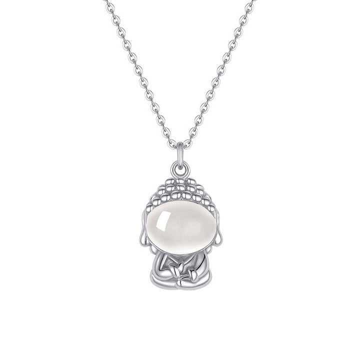Colgante de collar con Buda positivo sin forma de calcedonia y Buddha Stones en plata de ley 925 - image 9