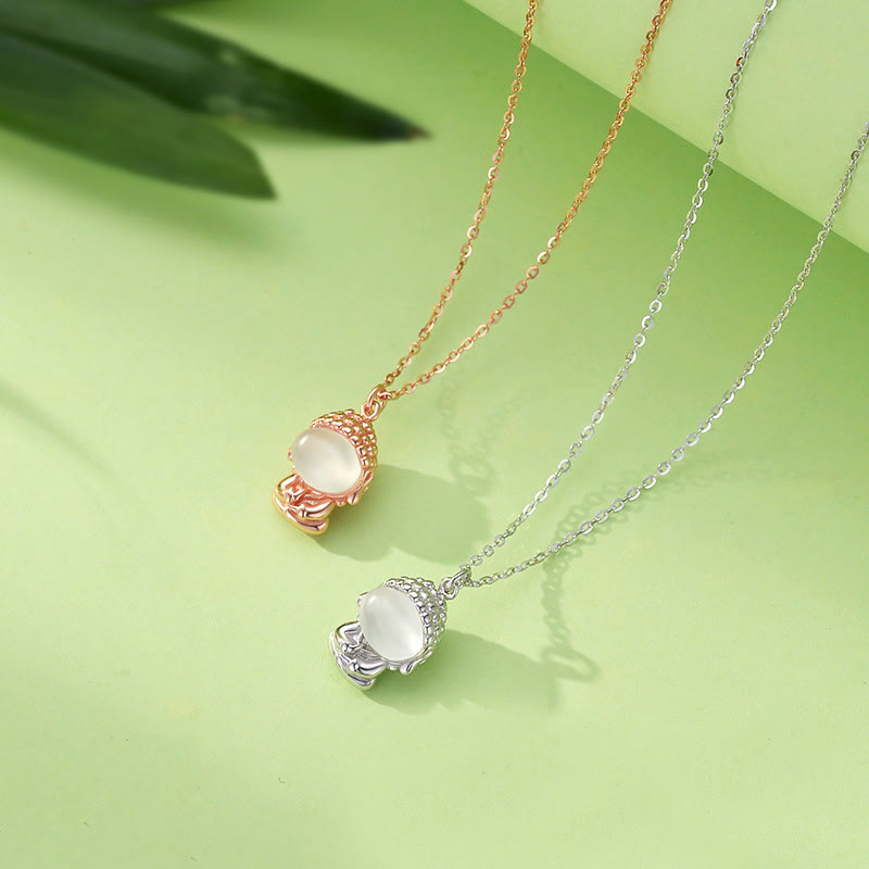 Colgante de collar con Buda positivo sin forma de calcedonia y Buddha Stones en plata de ley 925 - image 1