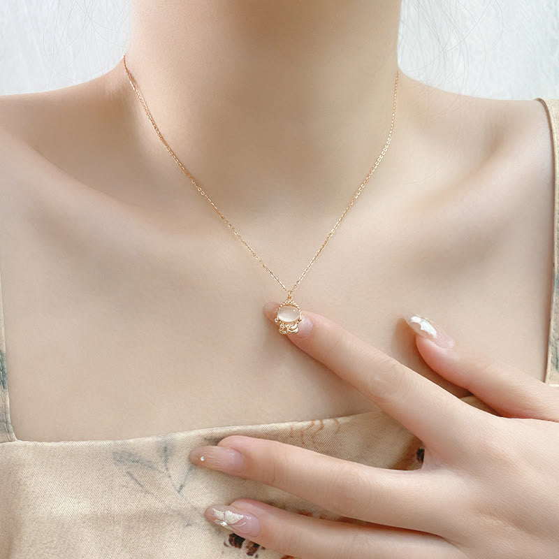 Colgante de collar con Buda positivo sin forma de calcedonia y Buddha Stones en plata de ley 925 - image 2