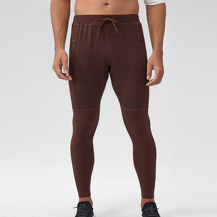 Pantalones deportivos de cintura alta con diseño de Buddha Stones, transpirables y de secado rápido para hombre con bolsillo con cremallera - Marrón silla de montar - US/UK/AU44, EU54 (2XL) - image 0