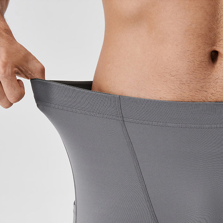 Leggings deportivos transpirables elásticos de cintura alta de color sólido con Buddha Stones para hombre con bolsillo trasero con cremallera - image 12