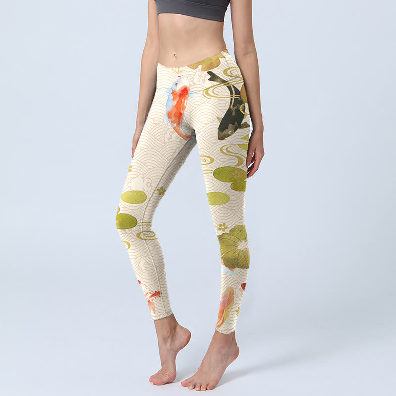Leggings de yoga para mujer con estampado de Buddha Stones - Marfil - US18，UK/AU22，EU50 (4XL) - image 1