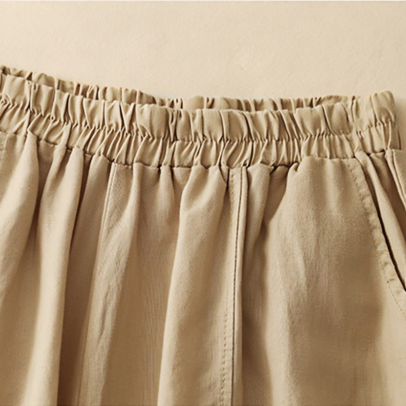 Pantalones harén de algodón para mujer, de largo 7-8, con bolsillos y bordado informal de tela de retazos y Buddha Stones - image 3