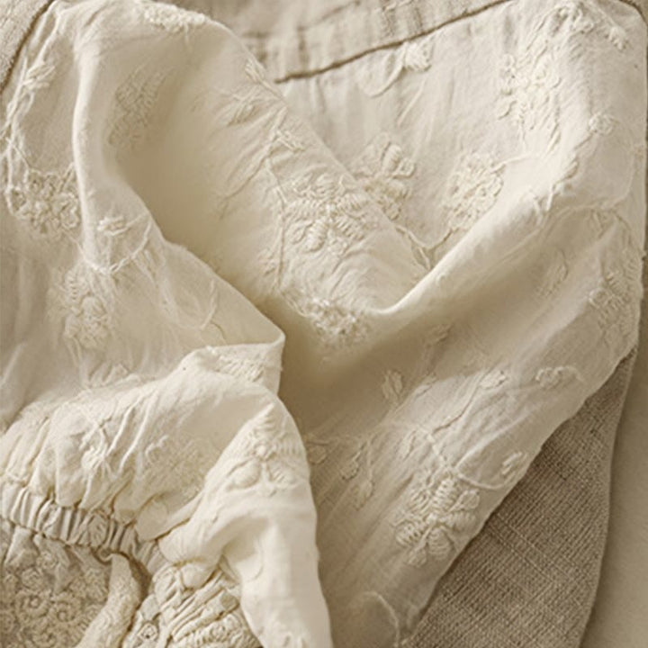 Pantalones harén de algodón para mujer, de largo 7-8, con bolsillos y bordado informal de tela de retazos y Buddha Stones - image 11