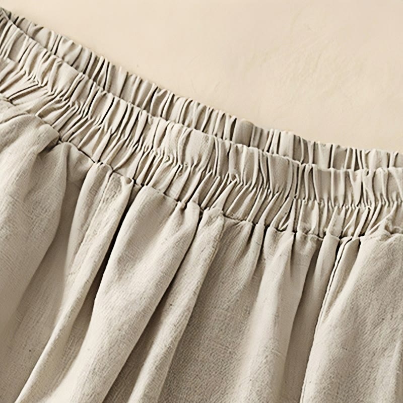 Pantalones harén de algodón para mujer, de largo 7-8, con bolsillos y bordado informal de tela de retazos y Buddha Stones - image 14