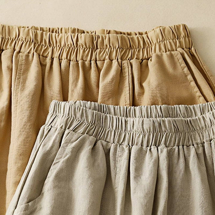 Pantalones harén de algodón para mujer, de largo 7-8, con bolsillos y bordado informal de tela de retazos y Buddha Stones - image 18