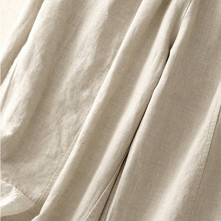 Pantalones harén de algodón para mujer, de largo 7-8, con bolsillos y bordado informal de tela de retazos y Buddha Stones - image 12