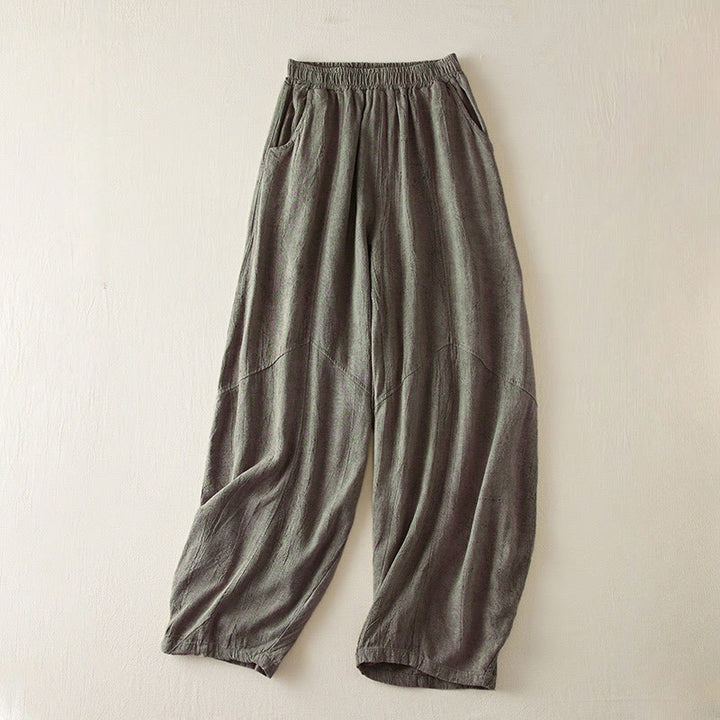 Pantalones harén de algodón para mujer, informales, holgados, de pierna recta, de longitud 7-8, con bolsillos y estampado de Buddha Stones - Gris pizarra - US8-10，UK/AU12-14，EU40-42 (2XL) - image 7
