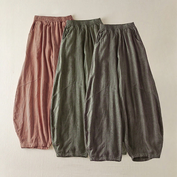 Pantalones harén de algodón para mujer, informales, holgados, de pierna recta, de longitud 7-8, con bolsillos y estampado de Buddha Stones - image 16