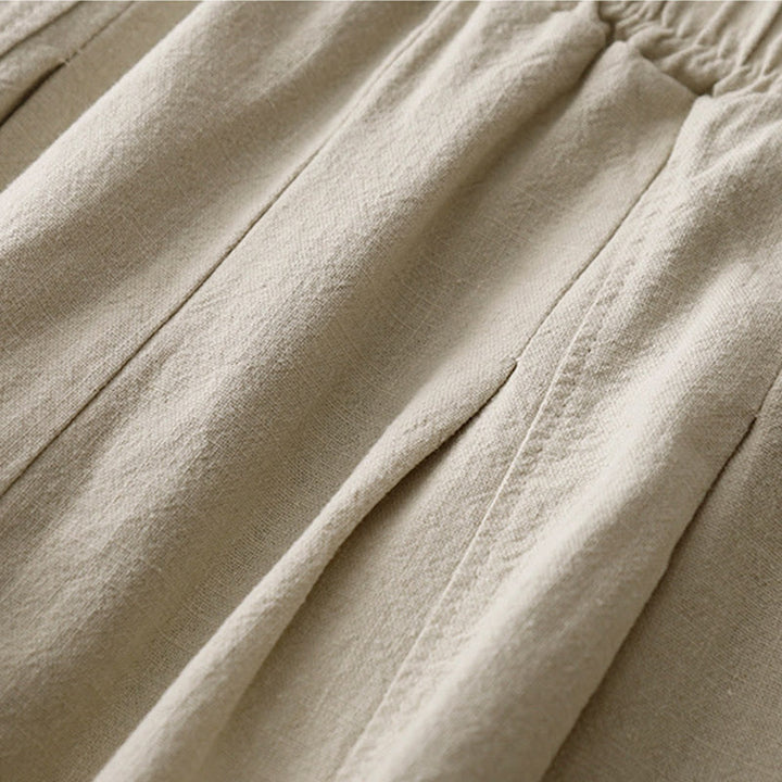 Pantalones harén de lino y algodón para mujer, informales, lisos, de largo 7-8, con bolsillos y estampado Buddha Stones - image 3