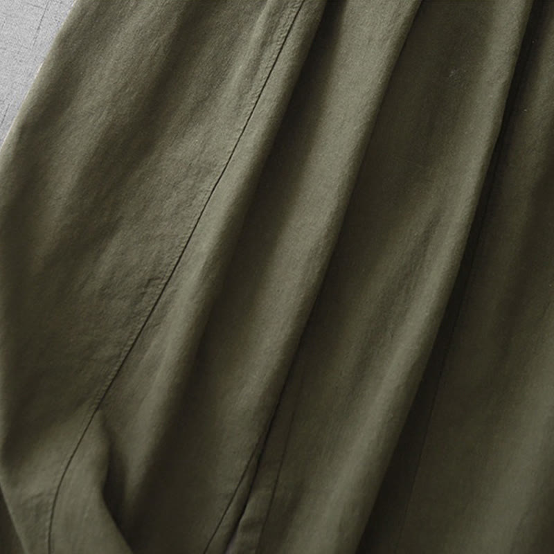 Pantalones harén de lino y algodón para mujer, informales, lisos, de largo 7-8, con bolsillos y estampado Buddha Stones - image 30