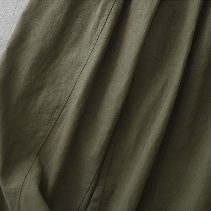 Pantalones harén de lino y algodón para mujer, informales, lisos, de largo 7-8, con bolsillos y estampado Buddha Stones - image 30