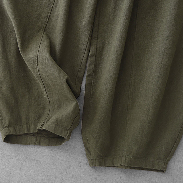 Pantalones harén de lino y algodón para mujer, informales, lisos, de largo 7-8, con bolsillos y estampado Buddha Stones - image 29