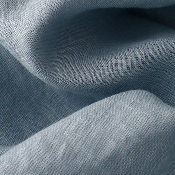 Vestido midi informal de lino y algodón con cuello redondo, mangas cortas, cordones y bolsillos de Buddha Stones - image 15