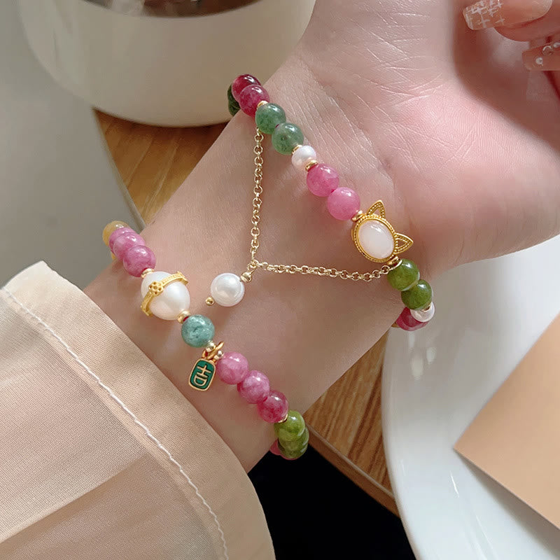 Pulsera positiva con turmalina de colores y Buddha Stones - image 16