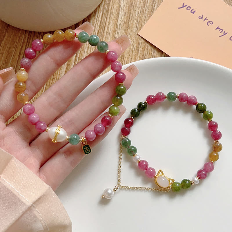 Pulsera positiva con turmalina de colores y Buddha Stones - image 13