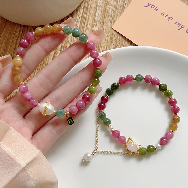 Pulsera positiva con turmalina de colores y Buddha Stones - image 13