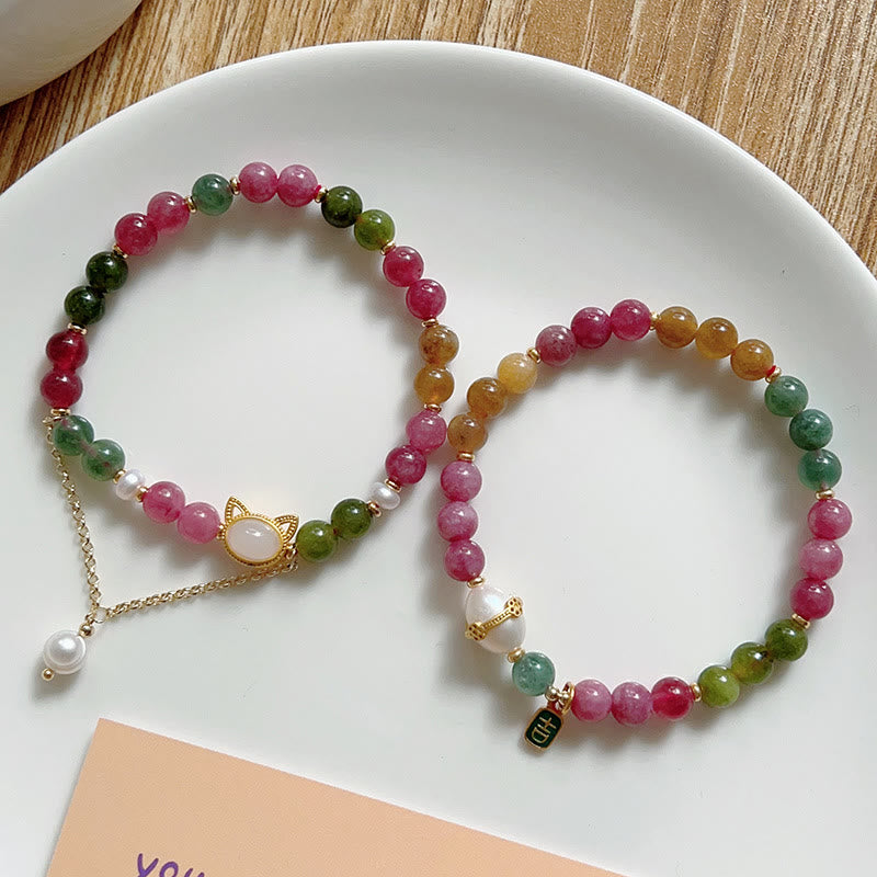 Pulsera positiva con turmalina de colores y Buddha Stones - image 14