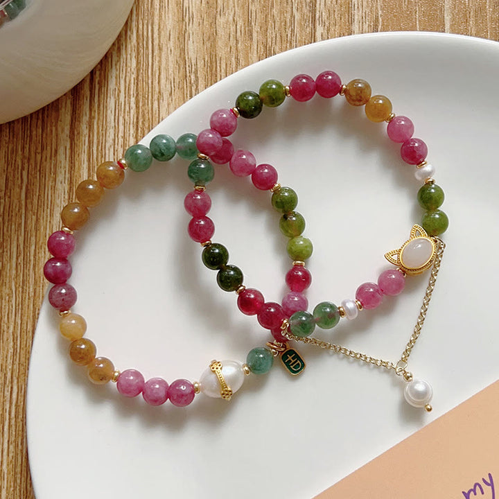 Pulsera positiva con turmalina de colores y Buddha Stones - image 15