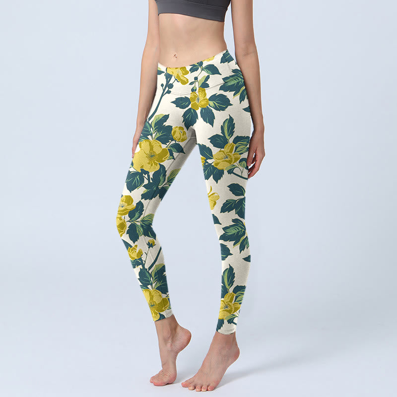 Leggings de fitness para gimnasio con estampado de Buddha Stones para mujer - Barba de maíz - US18，UK/AU22，EU50 (4XL) - image 1