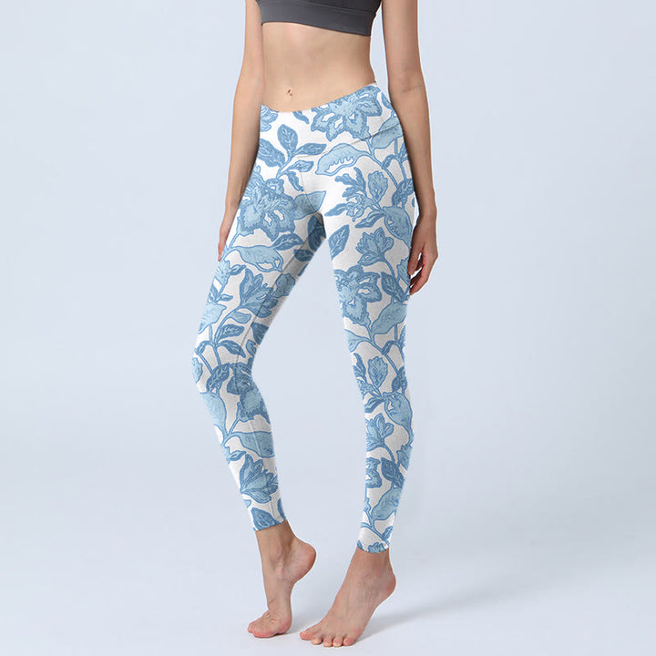 Leggings deportivos de fitness con estampado de Buddha Stones para mujer - Azul Alicia - US18，UK/AU22，EU50 (4XL) - image 0